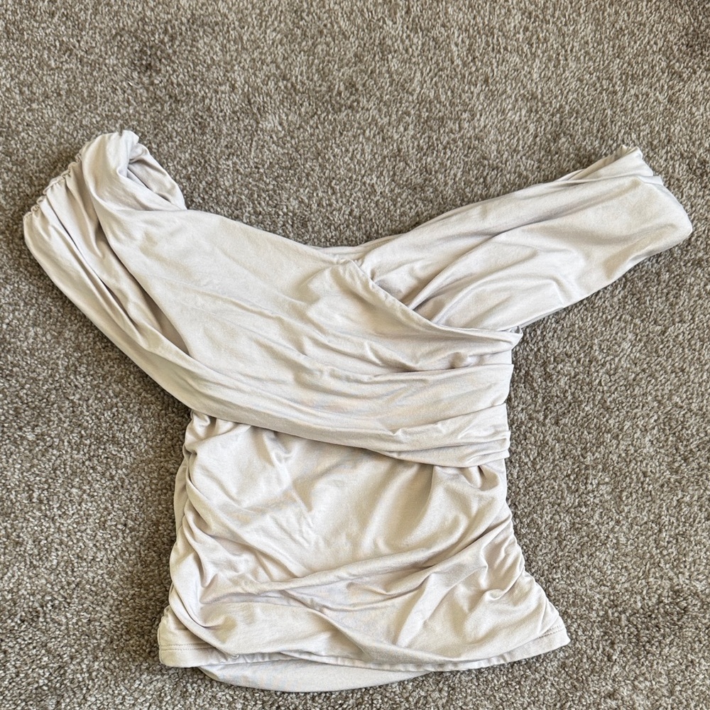 Abercrombie & Fitch Modal-Blend Top in Cream